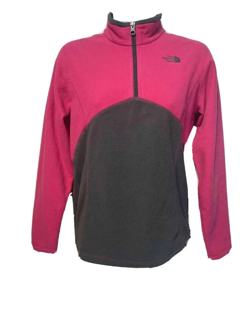 the north face Pink gray kids fleece Pullover L